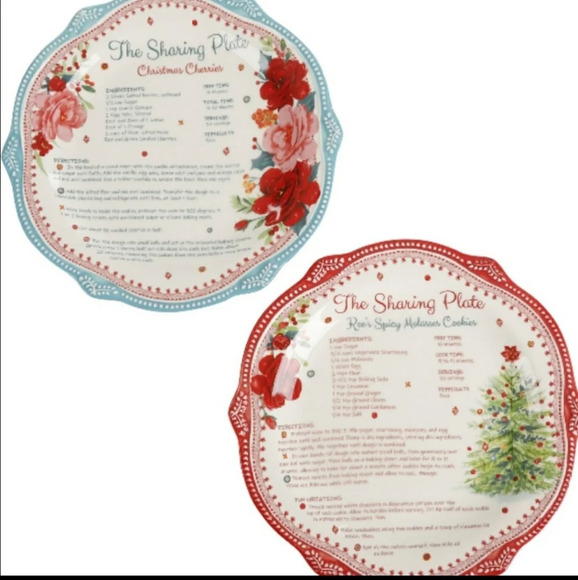 2pc 12" Pioneer Woman Cheerful Rose Sharing Plates NWT - Picture 4 of 6